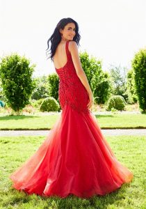 Mermaid red prom dresses