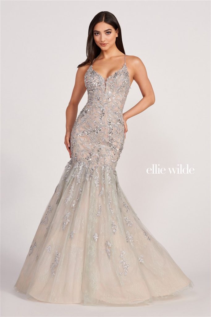 Stunning sparkly fitted fishtail prom dress by Ellie Wilde Prom