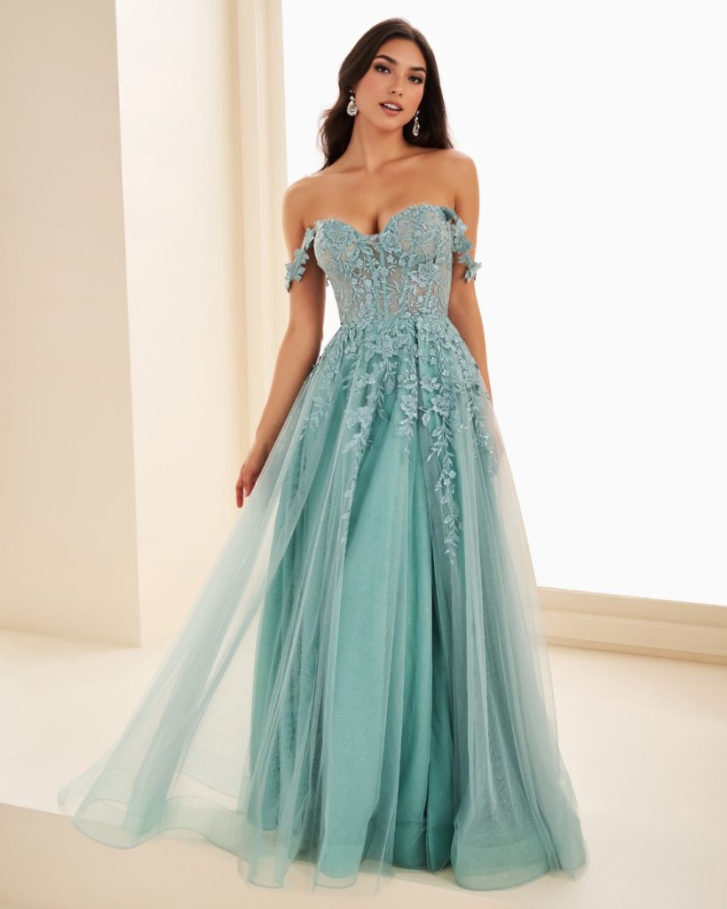 sage green prom dresses at City Prom-prom dress shop in Cardiff