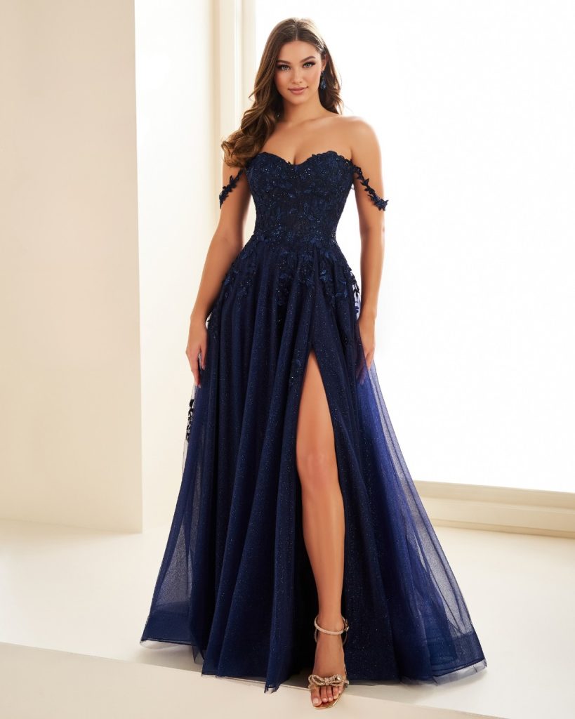 Navy prom dresses by Ellie Wilde stocked at City Prom in Cardiff