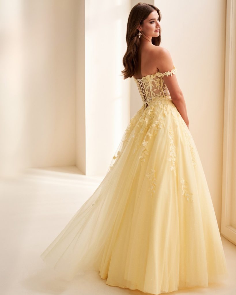Yellow or lemon prom dresses at City Prom-Prom Dress Shop in Cardiff