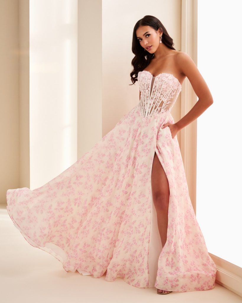 pink prom dress from City Prom in Cardiff. Exclusive stockist of Ellie Wilde in South Wales