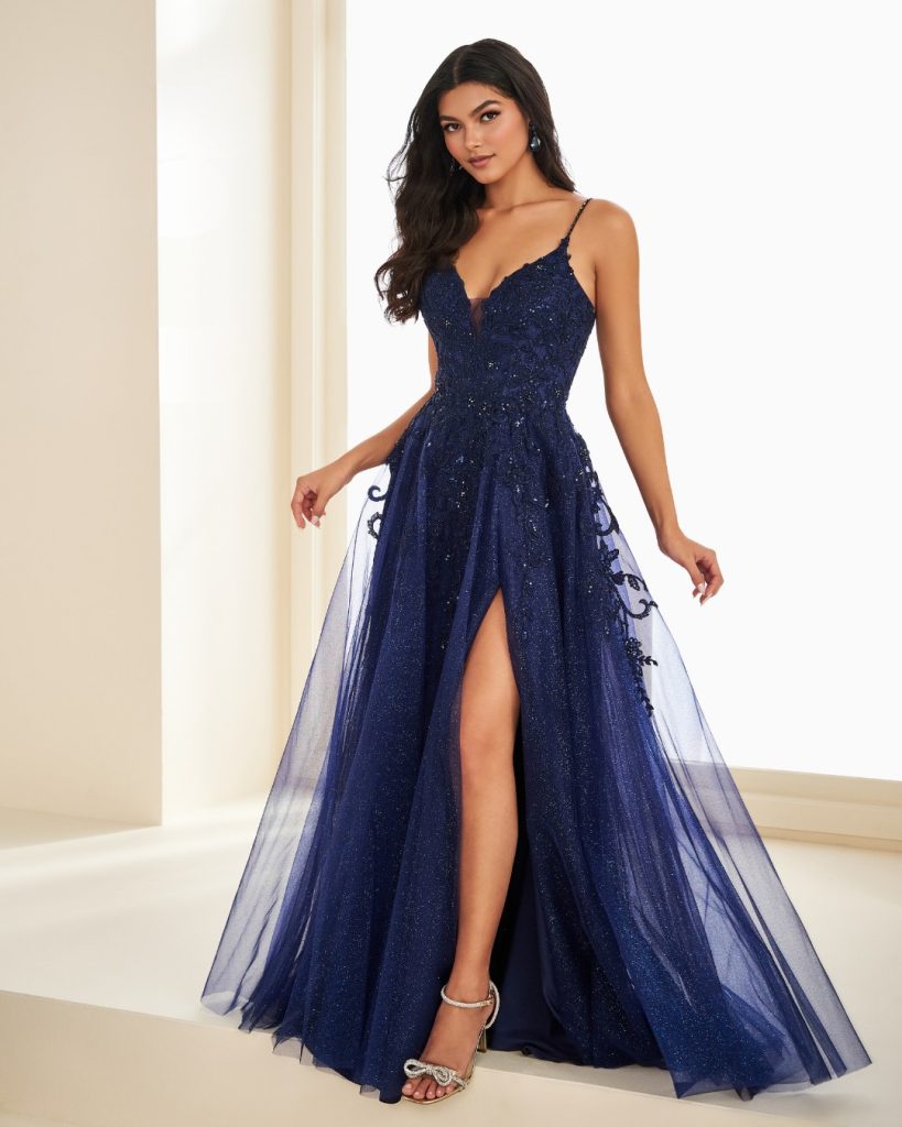 Navy prom dresses by Ellie Wilde stocked at City Prom in Cardiff
