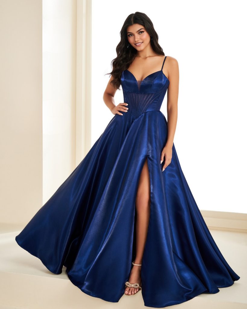 Navy prom dresses by Ellie Wilde stocked at City Prom in Cardiff
