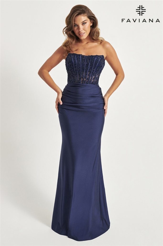 Fitted Navy prom dress-City Prom-Prom dress shop in Cardiff