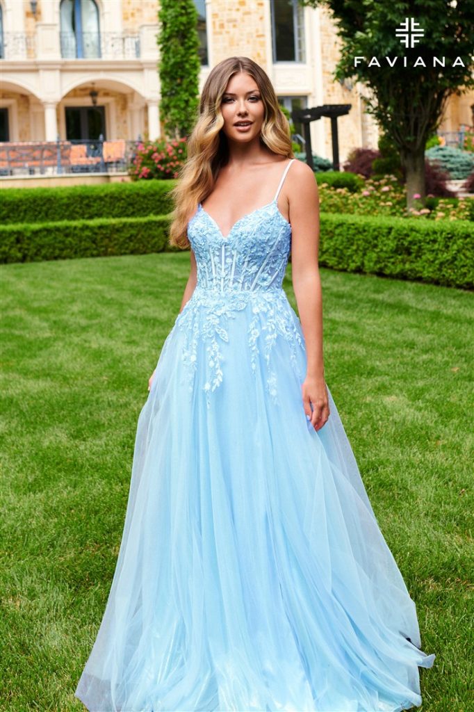 Pale blue lace prom dresses Cardiff- Prom Dress shop 820 Newport Road in Cardiff